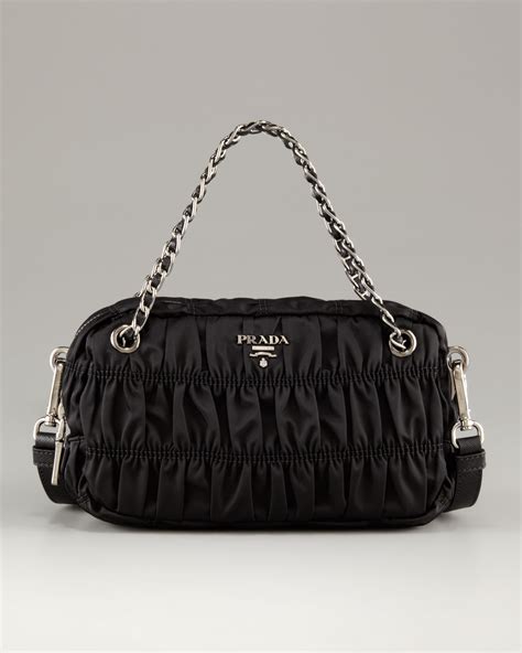 prada leather duffle bag|prada ruched nylon bag.